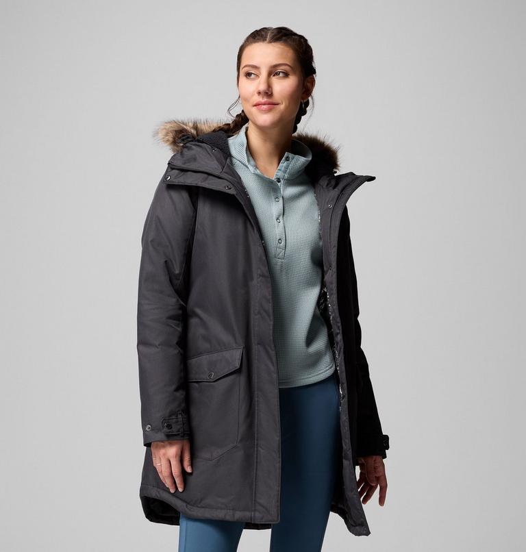 Women's Suttle Mountain Long Insulated Jacket, Color: Black, image 5