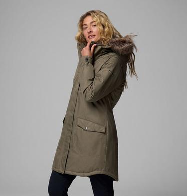 Women's Suttle Mountain Long Synthetic Down Parka, Color: Stone Green, image 4