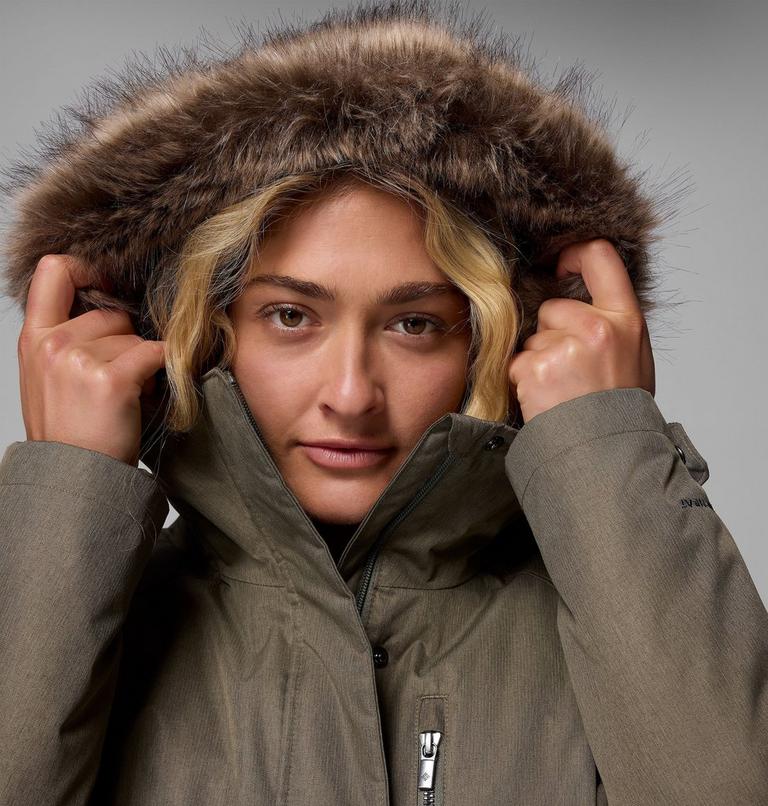 Women's Suttle Mountain Long Synthetic Down Parka, Color: Stone Green, image 7