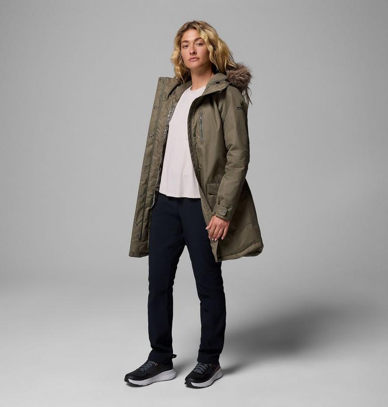 Women's Suttle Mountain Long Synthetic Down Parka, Color: Stone Green, image 10