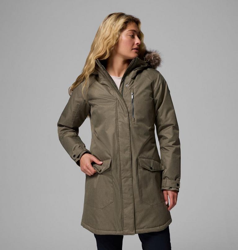 Women's Suttle Mountain Long Synthetic Down Parka, Color: Stone Green, image 1