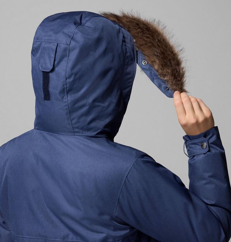 Women's Suttle Mountain Long Insulated Jacket, Color: Collegiate Navy, image 9