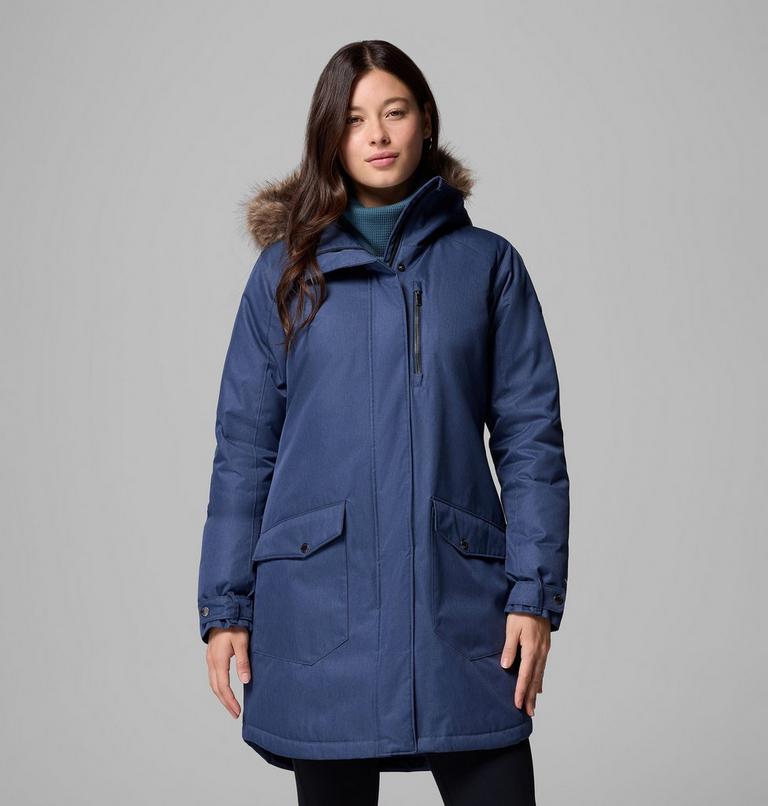 Women's Suttle Mountain Long Insulated Jacket, Color: Collegiate Navy, image 1
