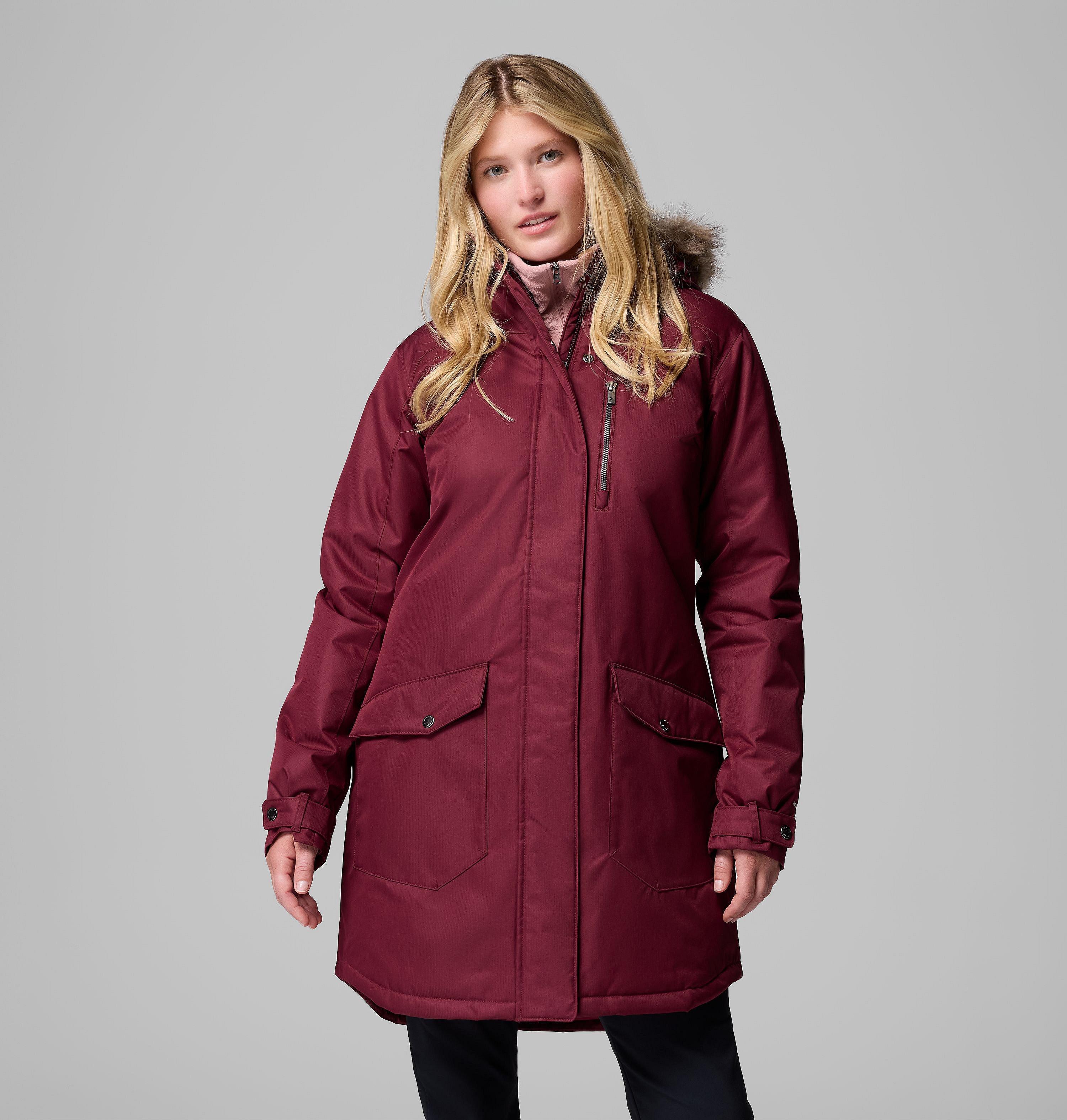 Columbia Sportswear Women's Red Columbia - Suttle Mountain™ Long Synthetic Down Parka - Rich Wine Extra Small