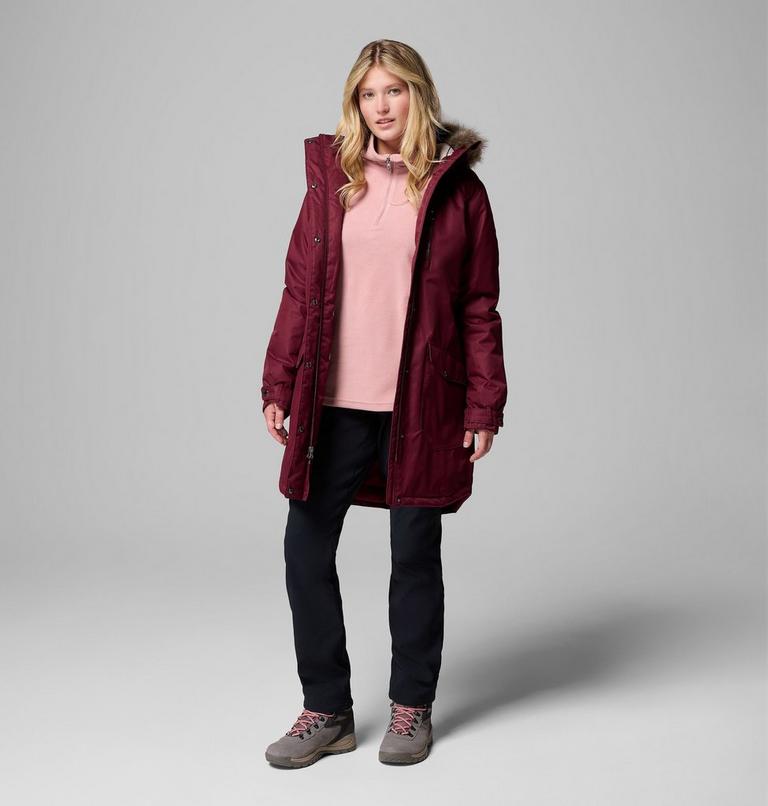 Women's Suttle Mountain Long Synthetic Down Parka, Color: Rich Wine, image 2