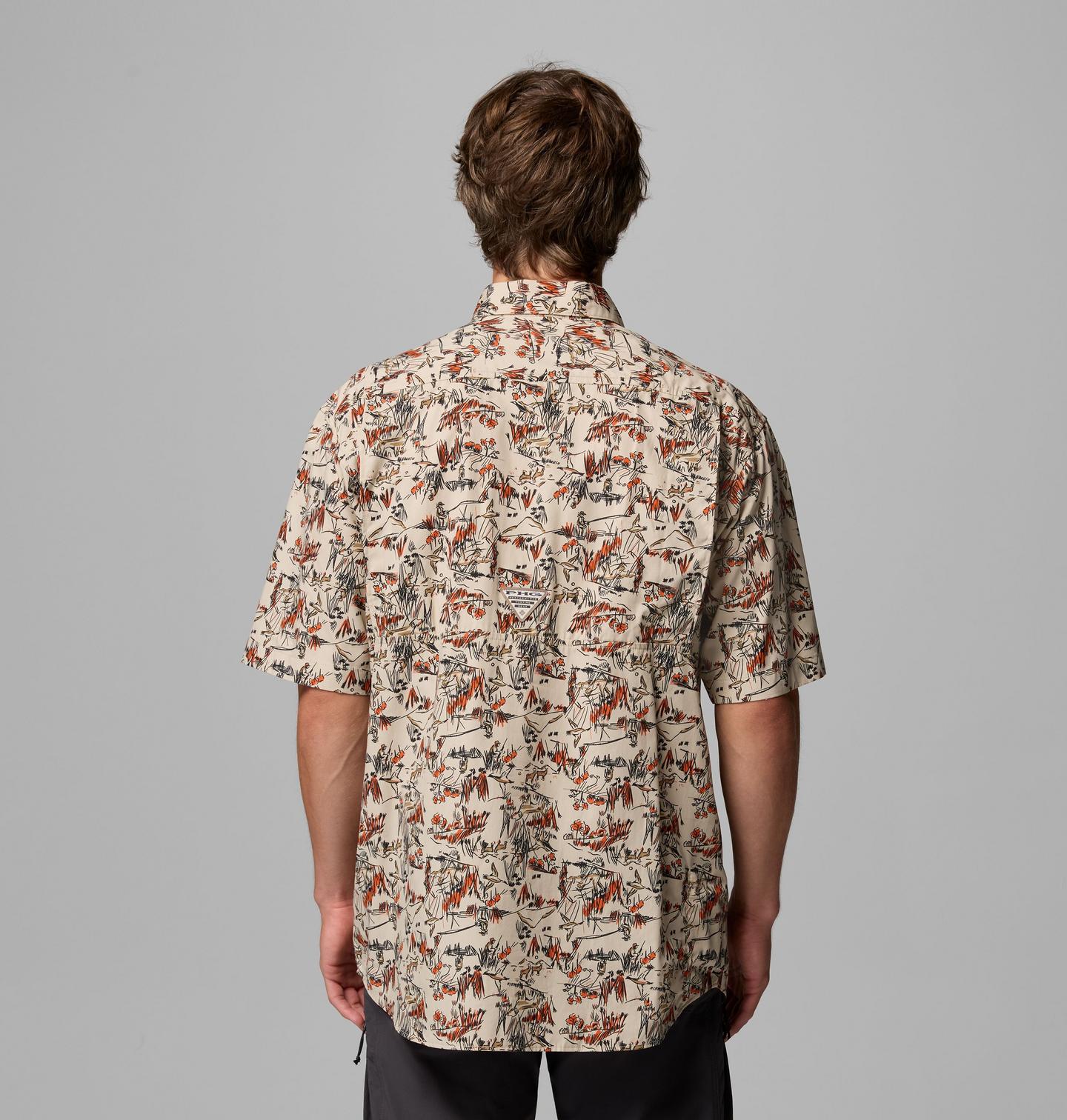 Мужская рубашка Columbia PHG Super Sharptail Short Sleeve, цвет: Серо-бежевый — фото 3