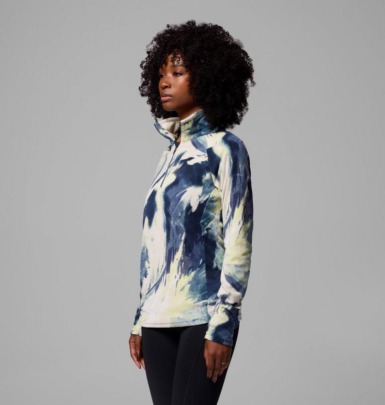 Women's Glacial IV Print Half Zip Fleece, Color: Everblue Snowflight, image 4