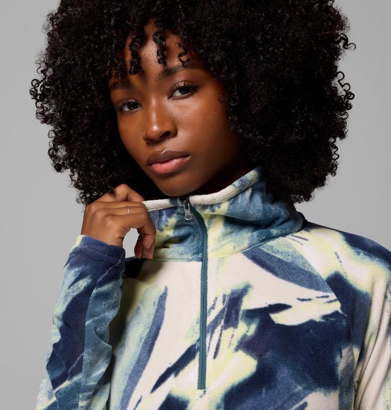 Women's Glacial IV Print Half Zip Fleece, Color: Everblue Snowflight, image 5