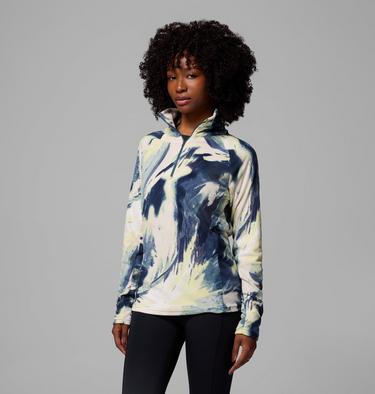 Women's Glacial IV Print Half Zip Fleece, Color: Everblue Snowflight, image 5