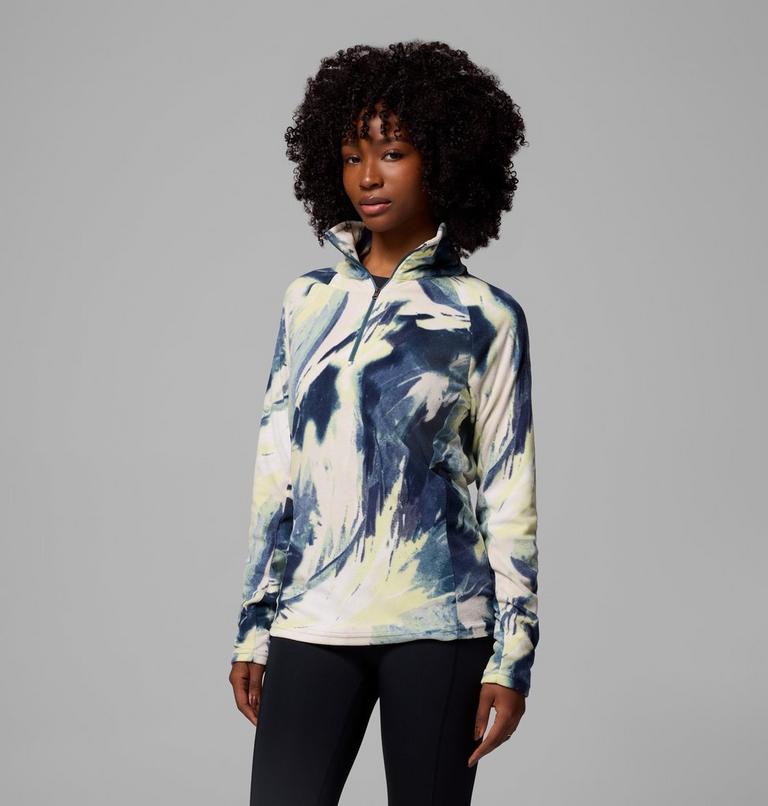 Women's Glacial IV Print Half Zip Fleece, Color: Everblue Snowflight, image 1