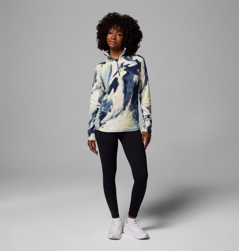 Women's Glacial IV Print Half Zip Fleece, Color: Everblue Snowflight, image 2