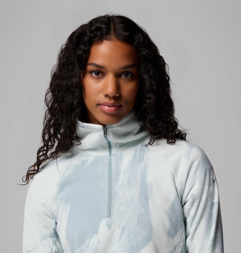 Women's Glacial IV Print Half Zip Fleece, Color: Crushed Blue Snowflight Tonal, image 5