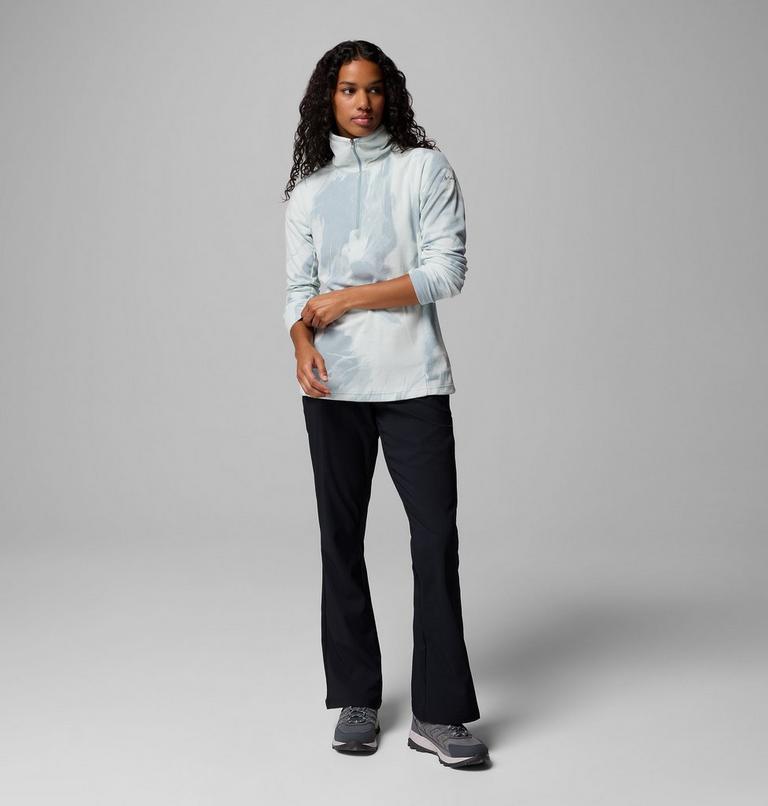 Women's Glacial IV Print Half Zip Fleece, Color: Crushed Blue Snowflight Tonal, image 2