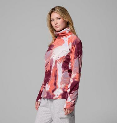 Polaire Demi-Zip à Imprimé Glacial IV Femme, Color: Zing Snowflight, image 4