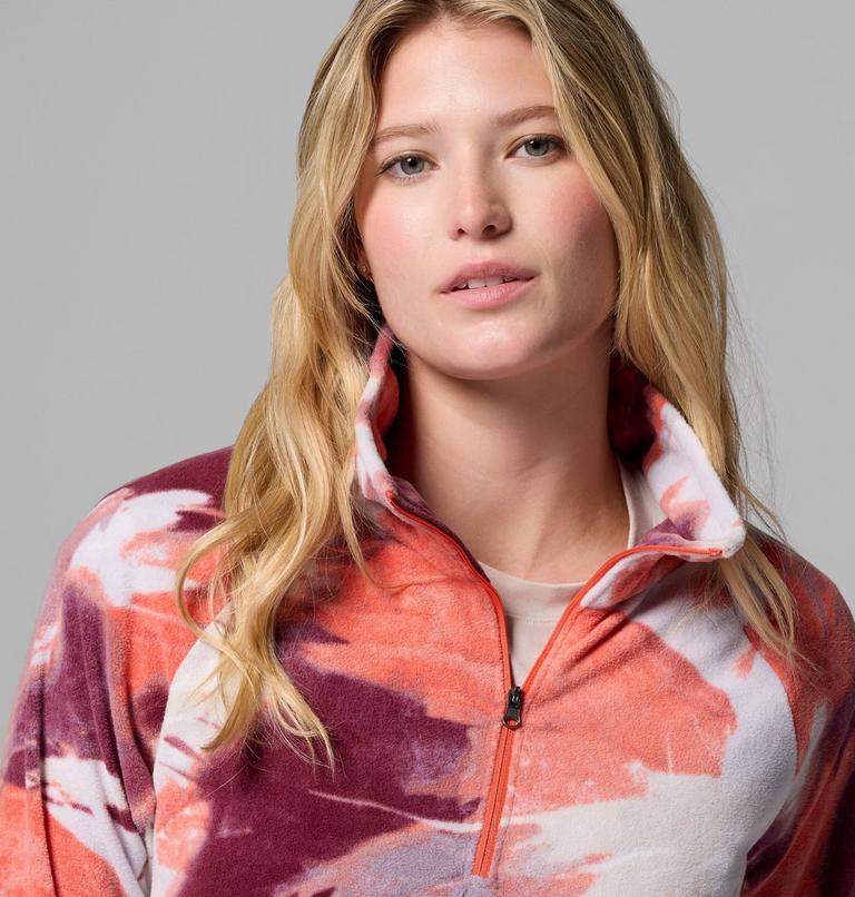 Women's Glacial IV Print Half Zip Fleece, Color: Zing Snowflight, image 5