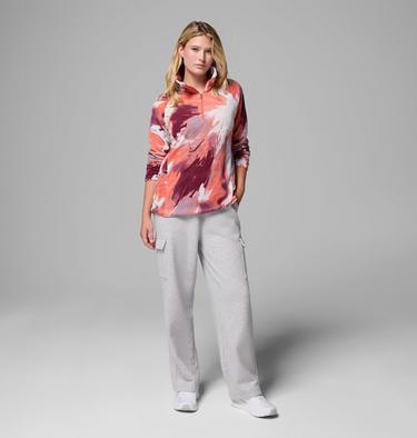 Women's Glacial IV Print Half Zip Fleece, Color: Zing Snowflight, image 2
