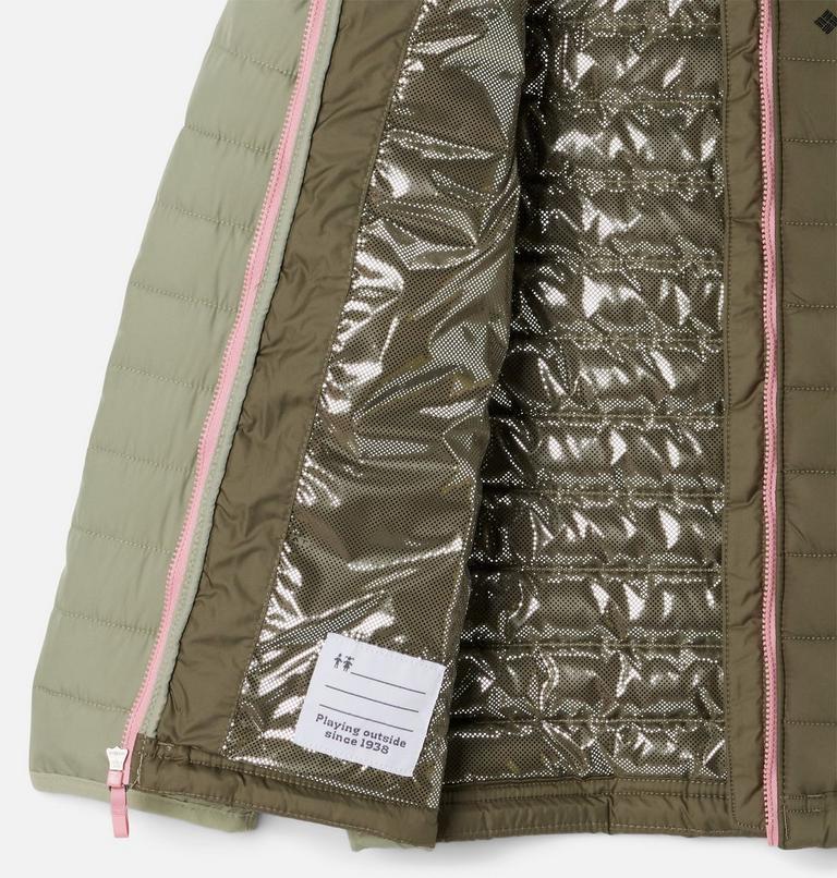 Powder Lite Girls Hooded Jacket | 397 | M, Color: Stone Green, Safari, image 3