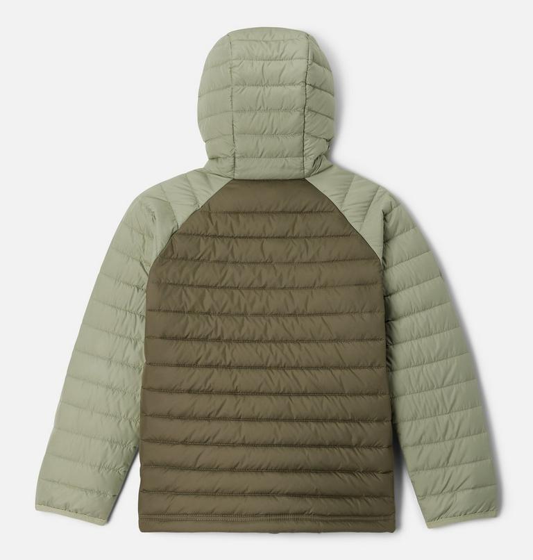 Powder Lite Girls Hooded Jacket | 397 | M, Color: Stone Green, Safari, image 2