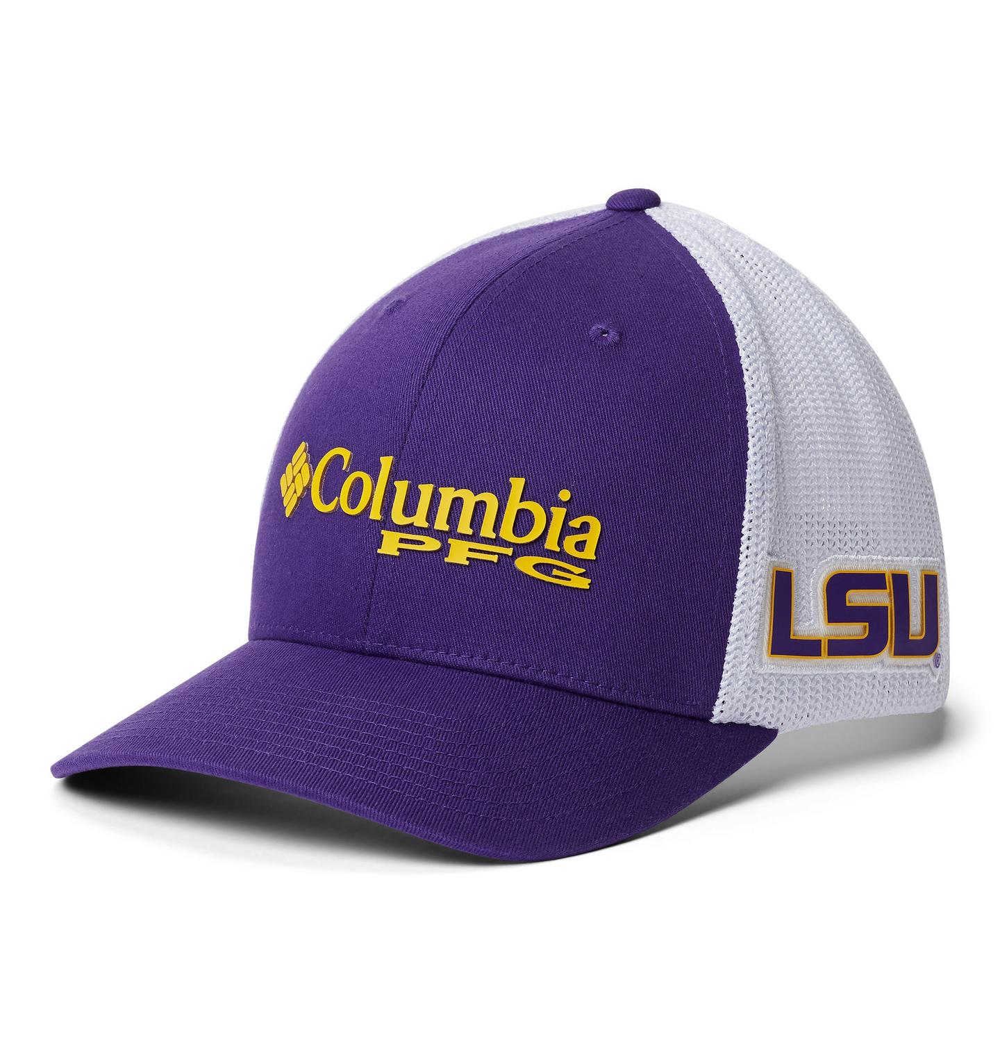 Кепка Columbia PFG Mesh Ball - LSU, цвет: Яркий фиолетовый — фото 1