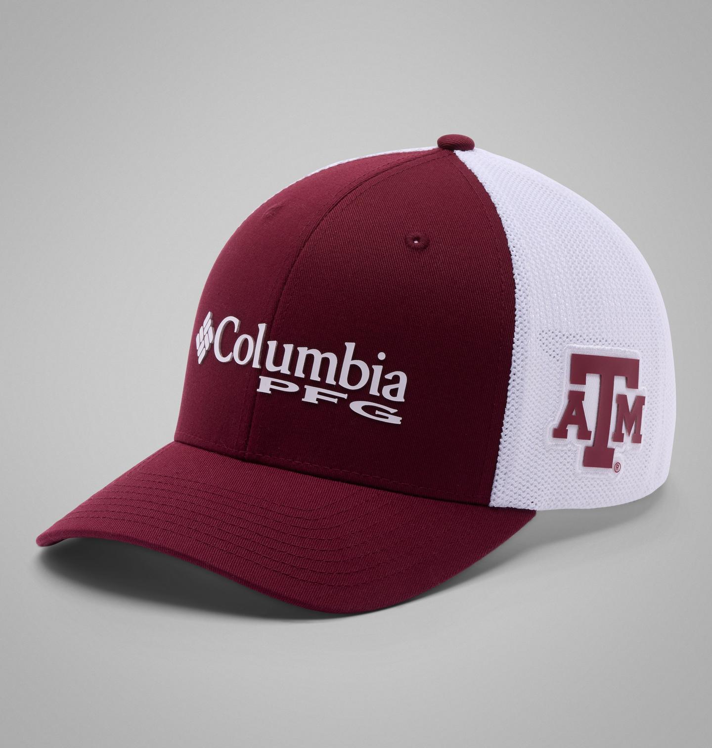 Кепка Columbia PFG Mesh Ball - Texas A&M, цвет: Глубокий тёмно-бордовый — фото 1
