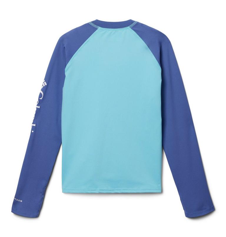 Youth Sandy Shores Technical Long Sleeve Top, Color: Aquamarine, Eve, image 2