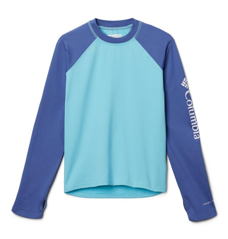 Youth Sandy Shores Technical Long Sleeve Top, Color: Aquamarine, Eve, image 1