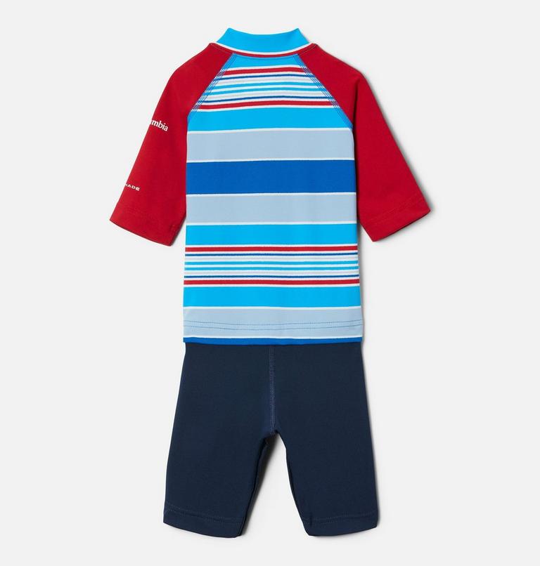 Toddlers&rsquo; Sandy Shores Suit, Color: Bright Indigo Danby Stripe, Mountain Red, image 2
