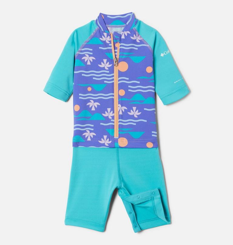 Toddlers&rsquo; Sandy Shores Suit, Color: Paisley Purple Seaside, Geyser, image 1