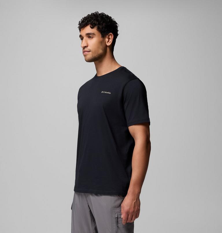 Men's North Cascades T-Shirt, Color: Black, Framed Treebark, image 4