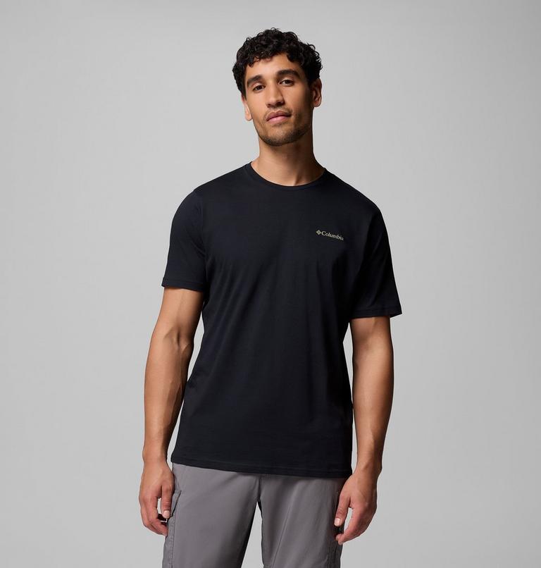 Men's North Cascades T-Shirt, Color: Black, Framed Treebark, image 3
