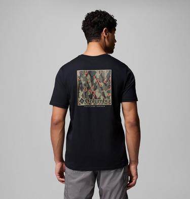 Camiseta North Cascades para hombre, Color: Black, Framed Treebark, image 3