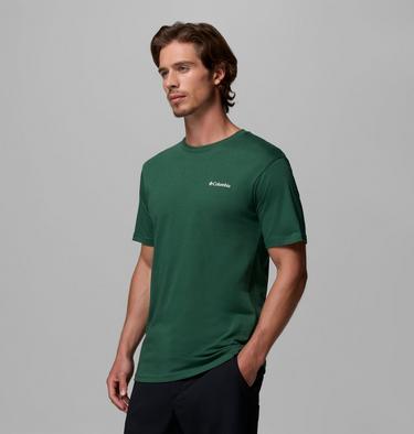 Men's North Cascades T-Shirt, Color: Rain Forest, Framed Treebark, image 12
