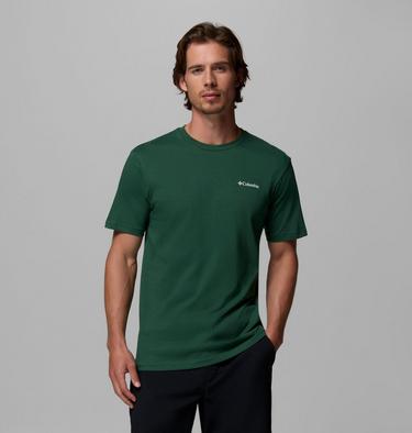 Men's North Cascades T-Shirt, Color: Rain Forest, Framed Treebark, image 11