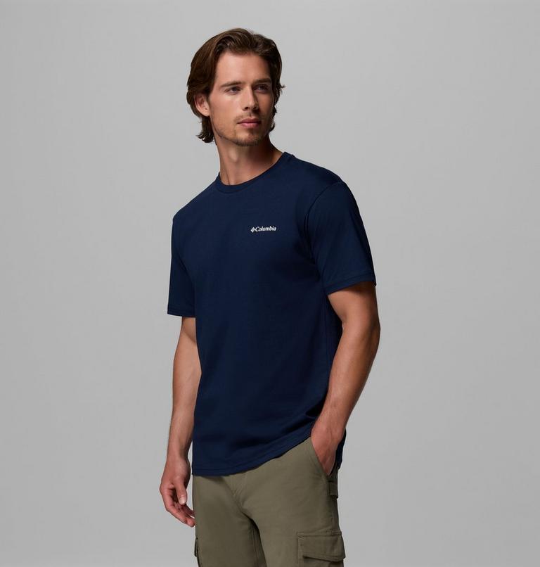 North Cascades Short Sleeve Tee, Color: Collegiate navy, Framed Treebark, image 4
