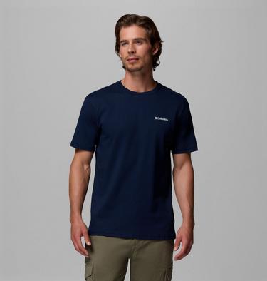 Men's North Cascades T-Shirt, Color: Collegiate navy, Framed Treebark, image 23