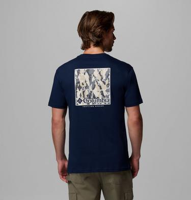 Camiseta North Cascades para hombre, Color: Collegiate navy, Framed Treebark, image 11