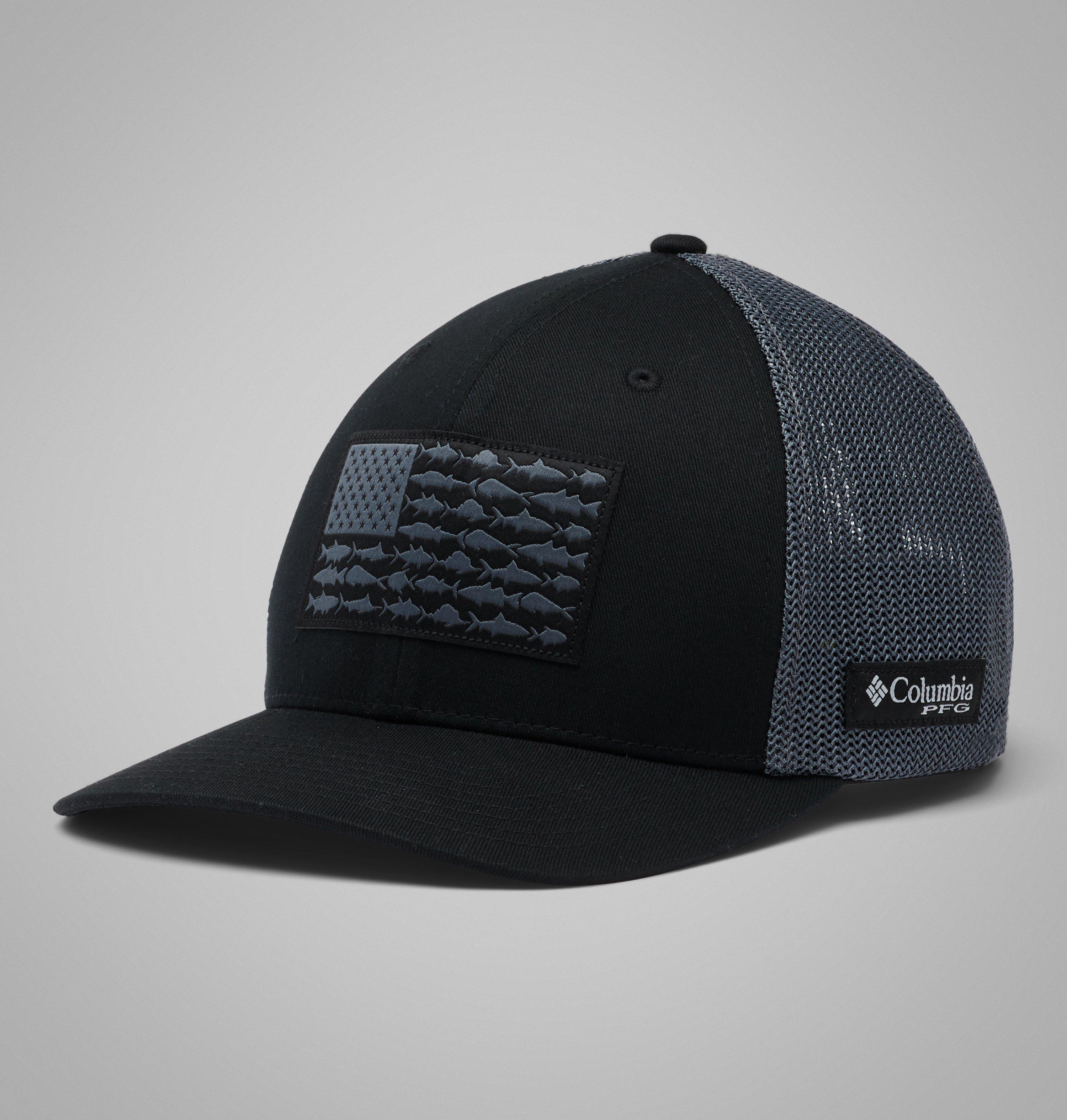 Columbia Sportswear Unisex Black Columbia - Pfg Fish Flag™ Mesh Cap - Graphite Medium