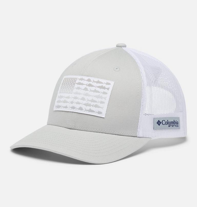 PFG Fish Flag Mesh Snap Back | 021 | O/S, Color: Cool Grey, White, image 1
