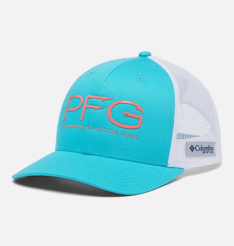 PFG Hooks Mesh Snap Back - High | 444 | O/S, Color: Ocean Teal, Corange, image 1