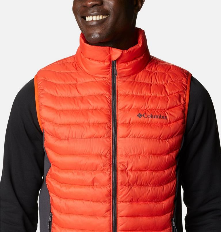 Men's Powder Pass Vest, Color: Red Quartz, Shark, image 3