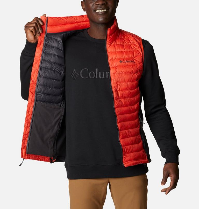 Men's Powder Pass Vest, Color: Red Quartz, Shark, image 4