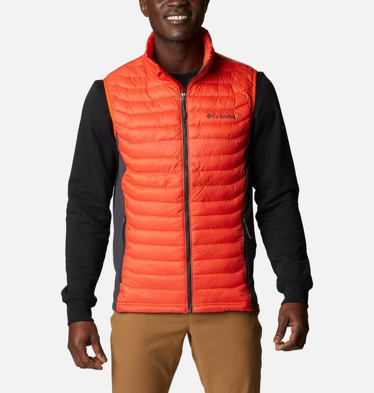 Men's Powder Pass Vest, Color: Red Quartz, Shark, image 1
