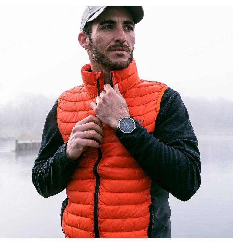 Men's Powder Pass Vest, Color: Red Quartz, Shark, image 7