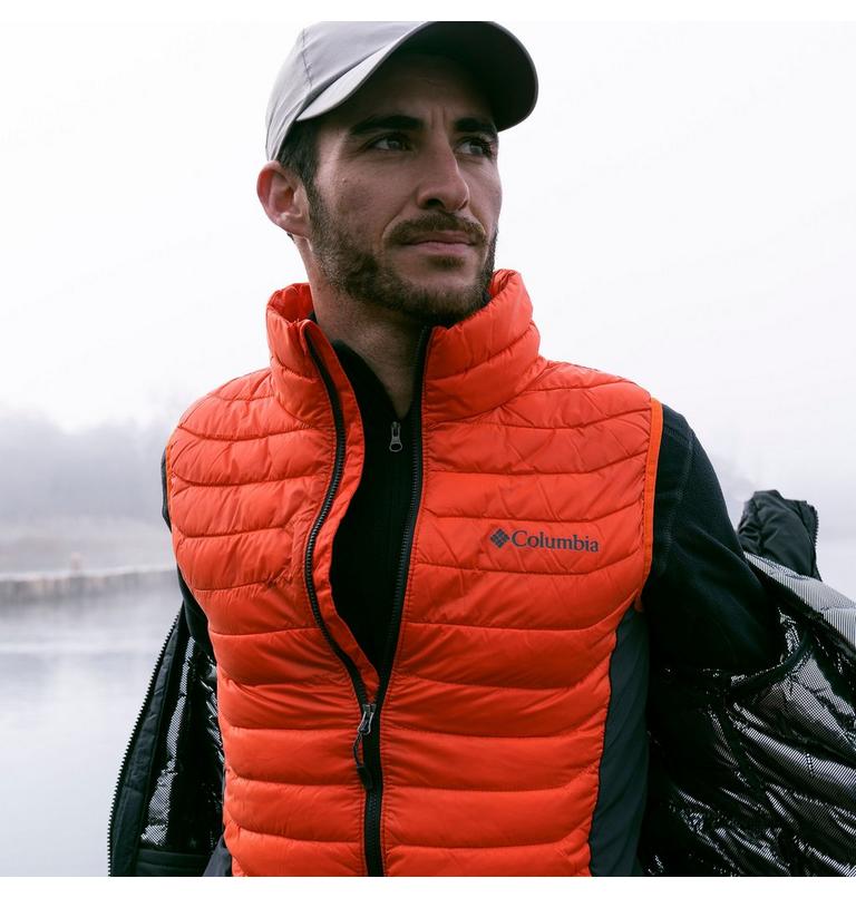Men's Powder Pass Vest, Color: Red Quartz, Shark, image 8