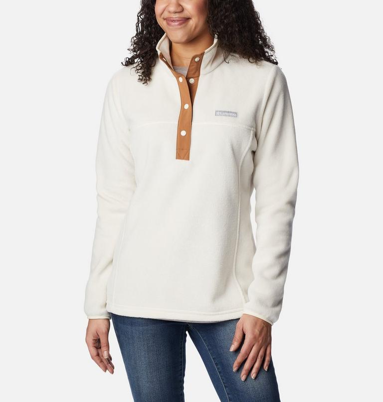 Women's Benton Springs Half Snap Pullover, Color: Chalk, Chalk, Camel Brown, image 5