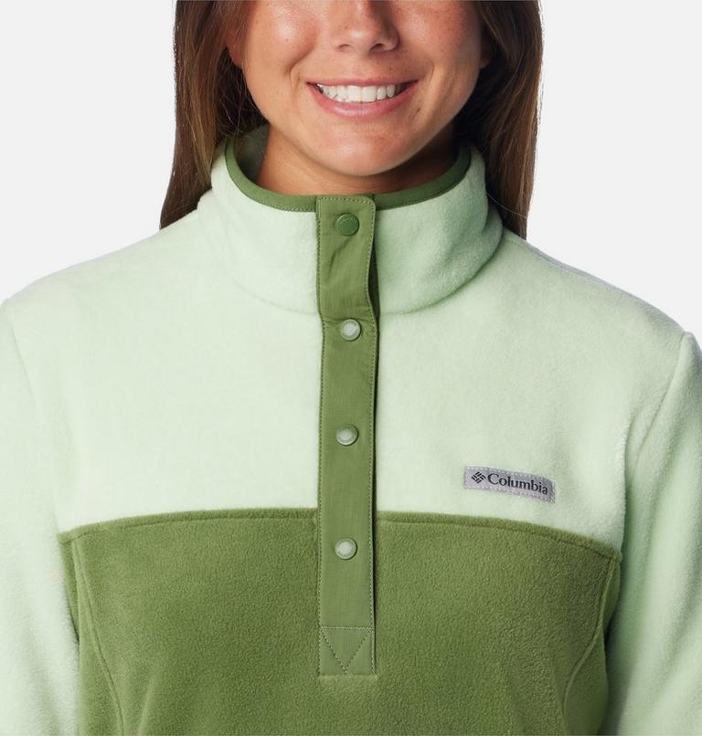 Women's Benton Springs Half Snap Pullover, Color: Canteen, Sage Leaf, image 4
