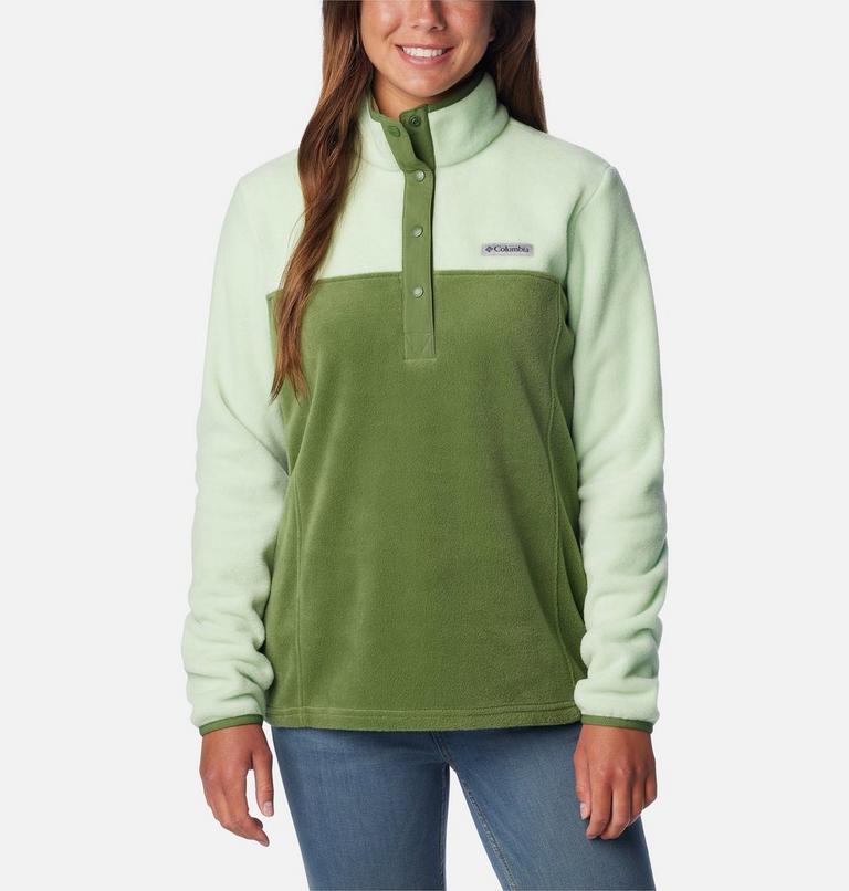 Women's Benton Springs Half Snap Pullover, Color: Canteen, Sage Leaf, image 1