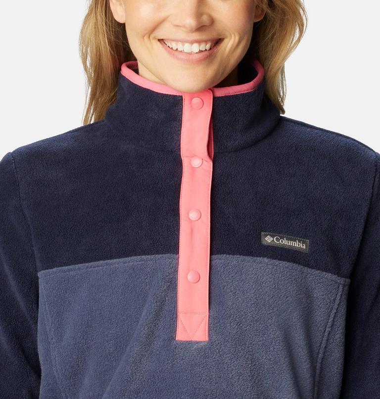 Women's Benton Springs Half Snap Pullover, Color: Nocturnal, Dark Nocturnal, Camellia Rose, image 4