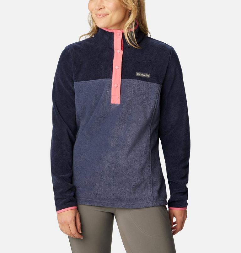 Women's Benton Springs Half Snap Pullover, Color: Nocturnal, Dark Nocturnal, Camellia Rose, image 5