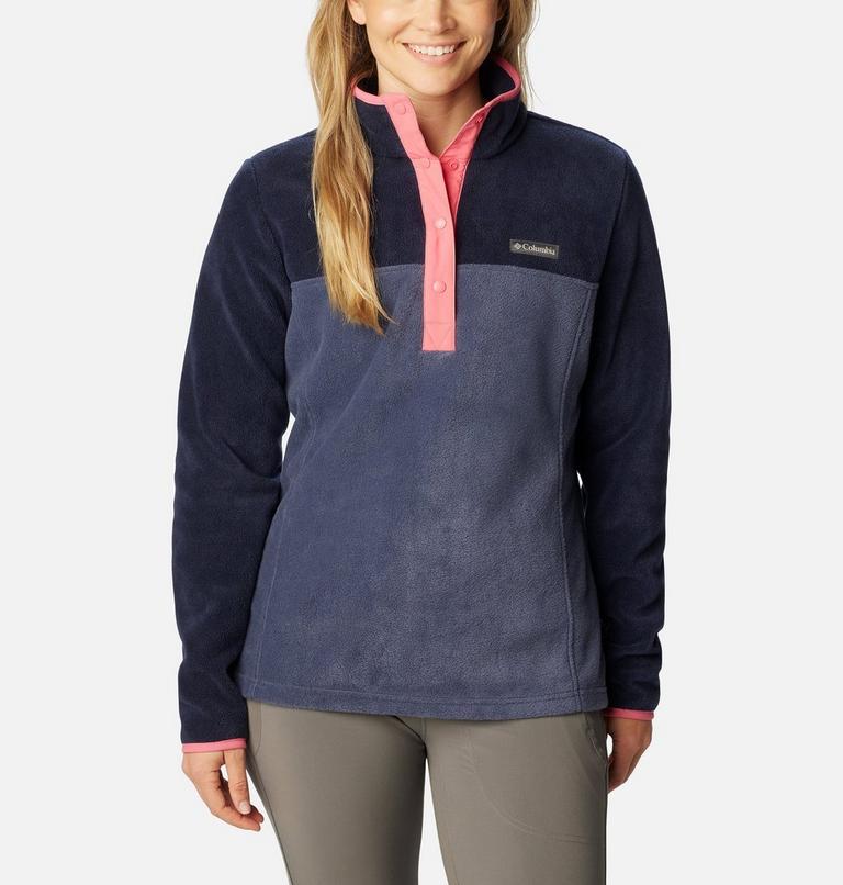Women's Benton Springs Half Snap Pullover, Color: Nocturnal, Dark Nocturnal, Camellia Rose, image 1